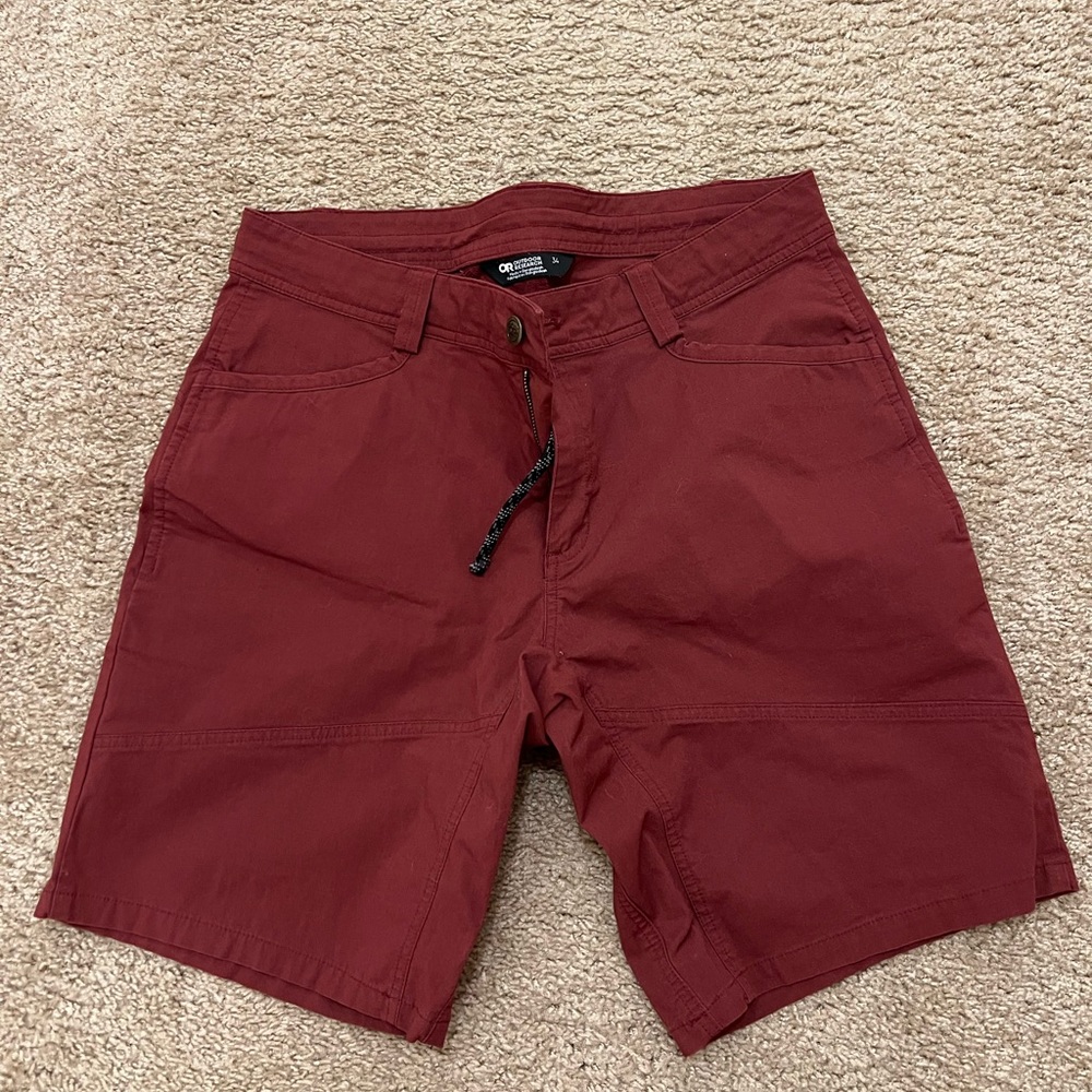 Outdoor Research Wadi Rum Short. Size 34x7. Color is maroon